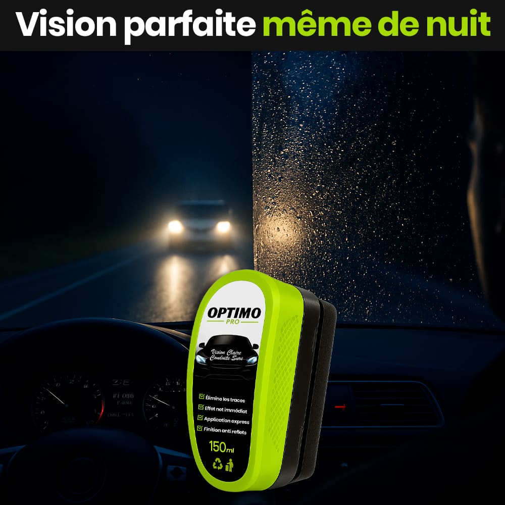 optimo pro nettoyant pare-brise voiture avec effet anti-reflet et vision claire meme de nuit sous la pluie – conduite securisee grace au traitement deperlant