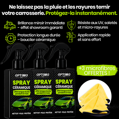 3 spray Optimo PRO™ Ceramic + 3 microfibre in omaggio!