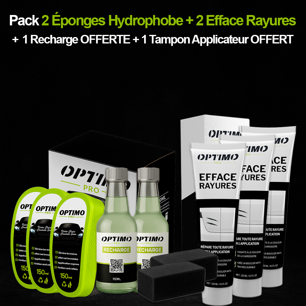 Pack Éponge Hydrophobe + Efface Rayures Optimo™ PRO